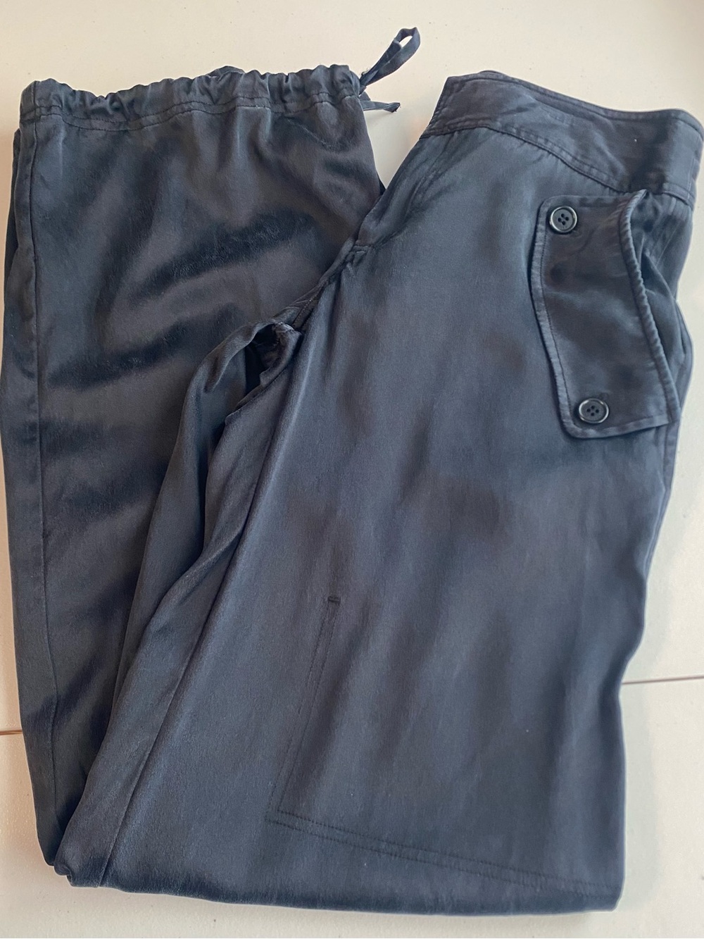 Tommy Hilfiger 90s Vintage Y2K 100% silk black pants size 0